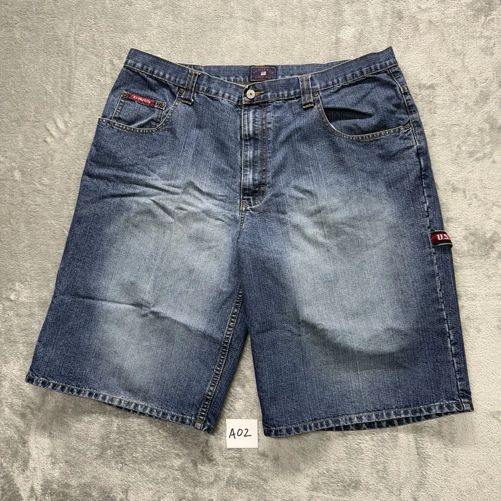 Vintage US Polo Assn Shorts Men 40 Carpenter Jorts Baggy Y2K 2000s Skater Flag